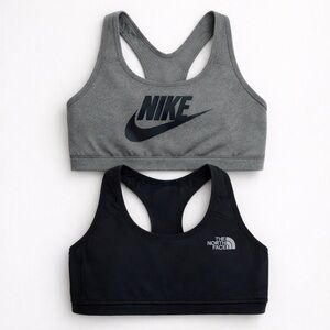 NIKE Dry Fit + THE NORTH FACE SPORTS BRA BUNDLE WOMENS Sz S Performance Gym Wear